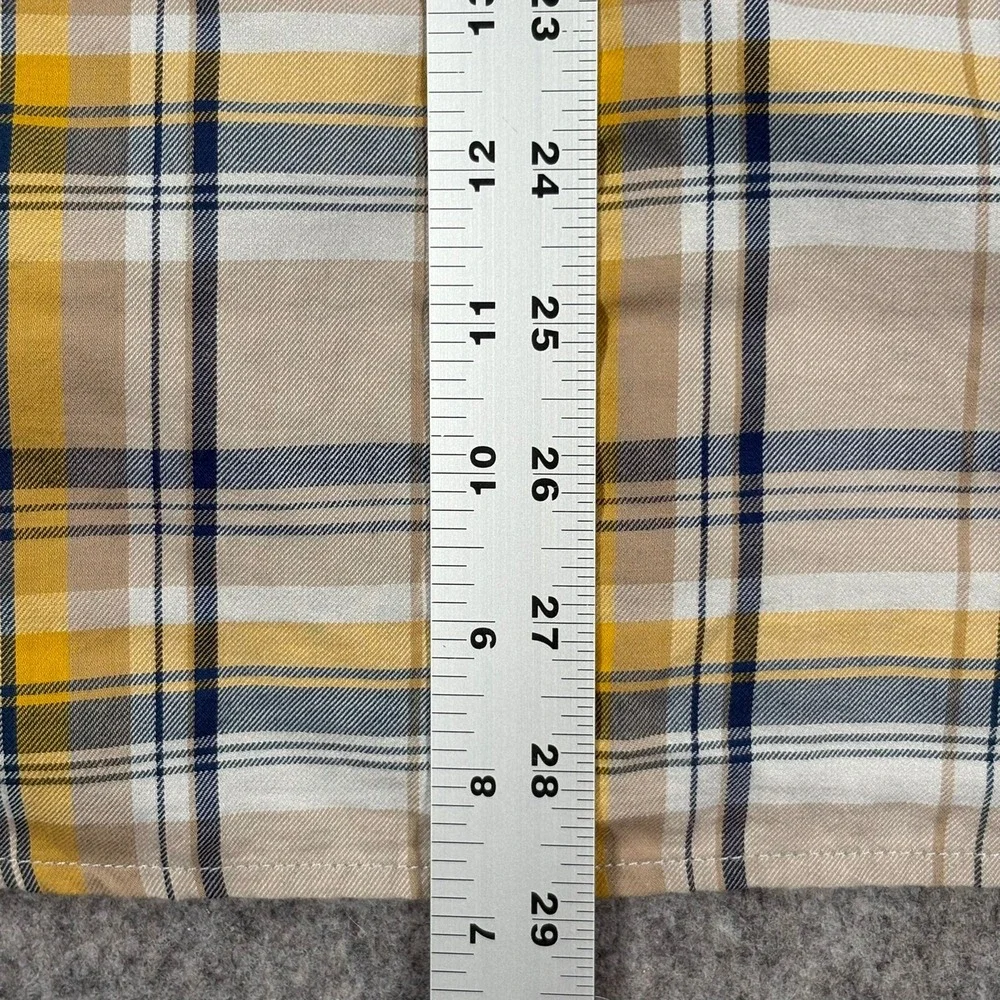 The North Face Short Sleeve Hiking Shirt Mens Size S Yellow Plaid Button‎ Up